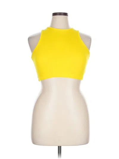 Pre-owned Assorted Brands Tank Top Yellow Halter Neckline Tops
