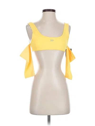 Pre-owned Assorted Brands Tank Top Yellow Strapless Neckline Tops