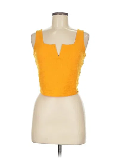 Pre-owned Assorted Brands Tank Top Yellow Strapless Neckline Tops