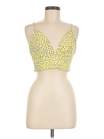 Pre-owned Assorted Brands Tank Top Yellow Strapless Neckline Tops