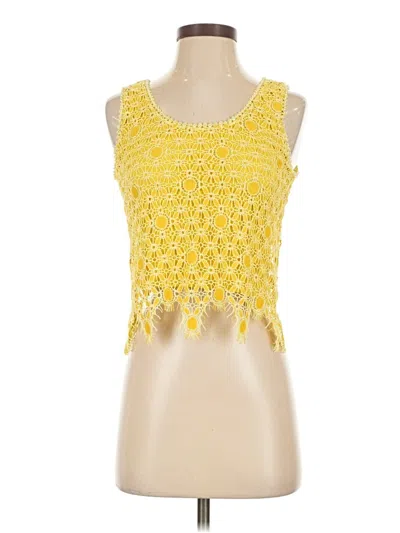 Pre-owned Assorted Brands Tank Top Yellow Strapless Neckline Tops