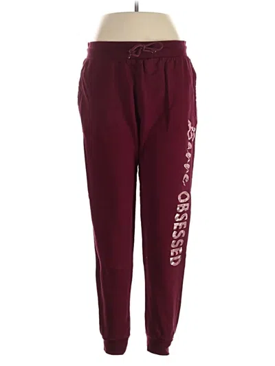 Pre-owned Assorted Brands Track Pants In Burgundy