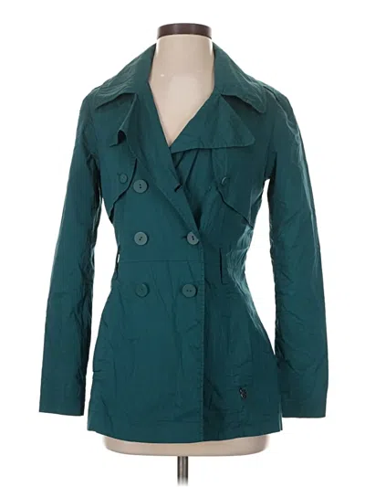 Pre-owned Assorted Brands Trenchcoat In Teal