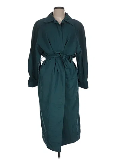 Pre-owned Assorted Brands Trenchcoat In Teal