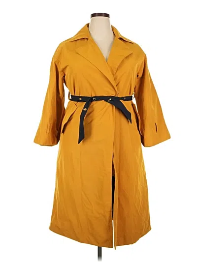 Pre-owned Assorted Brands Trenchcoat In Yellow