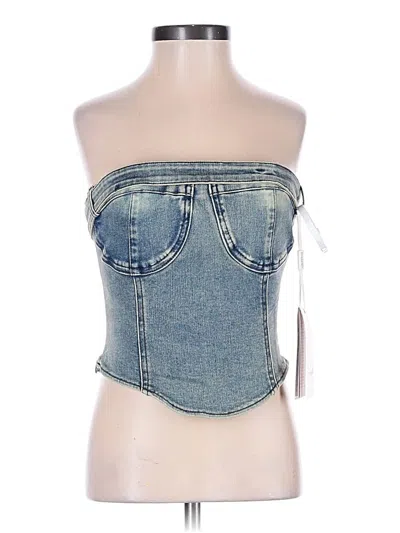 Assorted Brands Tube Top Blue Strapless Neckline Tops