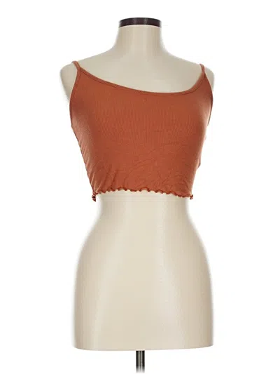 Pre-owned Assorted Brands Tube Top Brown Strapless Neckline Tops