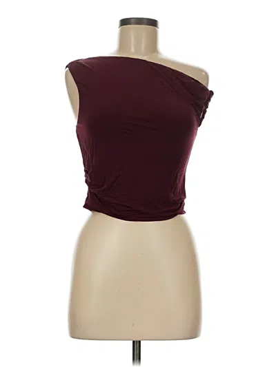 Pre-owned Assorted Brands Tube Top Burgundy One Shoulder Neckline Tops
