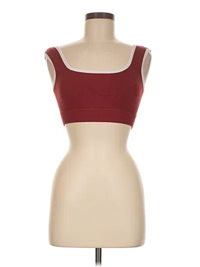 Pre-owned Assorted Brands Tube Top Burgundy Strapless Neckline Tops