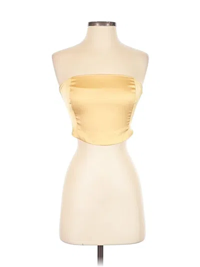 Pre-owned Assorted Brands Tube Top Gold Strapless Neckline Tops