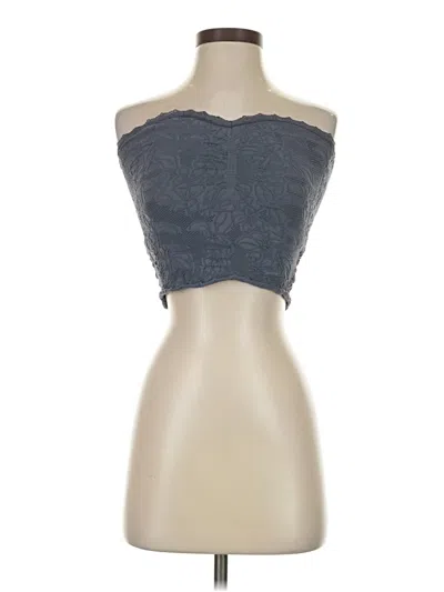Pre-owned Assorted Brands Tube Top Gray Strapless Neckline Tops
