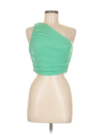 Pre-owned Assorted Brands Tube Top Green One Shoulder Neckline Tops