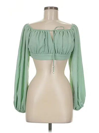 Pre-owned Assorted Brands Tube Top Green Strapless Neckline Tops