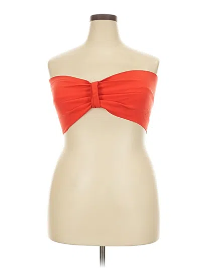 Pre-owned Assorted Brands Tube Top Orange Strapless Neckline Tops