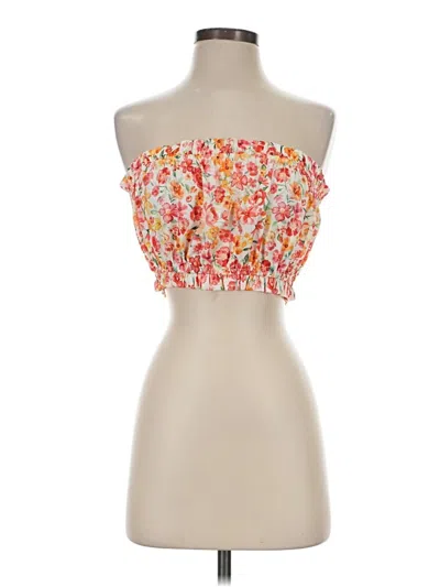 Assorted Brands Tube Top Orange Strapless Neckline Tops