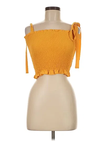 Pre-owned Assorted Brands Tube Top Orange Strapless Neckline Tops