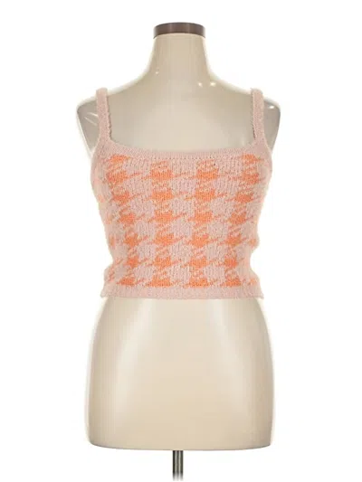 Pre-owned Assorted Brands Tube Top Pink Square Neckline Tops