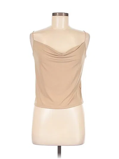 Pre-owned Assorted Brands Tube Top Tan Strapless Neckline Tops