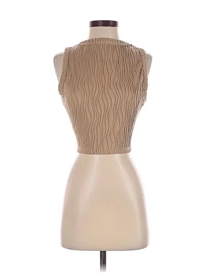 Pre-owned Assorted Brands Tube Top Tan Strapless Neckline Tops