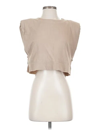 Pre-owned Assorted Brands Tube Top Tan Strapless Neckline Tops In Brown