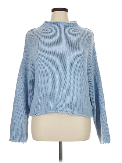 Pre-owned Assorted Brands Turtleneck Sweater In Blue