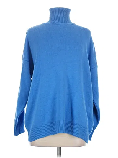 Pre-owned Assorted Brands Turtleneck Sweater In Blue
