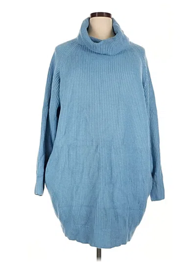 Pre-owned Assorted Brands Turtleneck Sweater In Blue