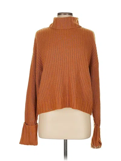 Pre-owned Assorted Brands Turtleneck Sweater In Brown