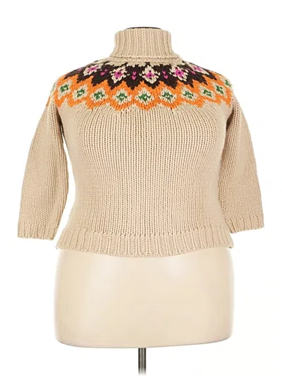 Pre-owned Assorted Brands Turtleneck Sweater In Brown