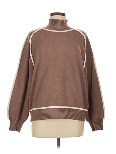 Pre-owned Assorted Brands Turtleneck Sweater In Brown