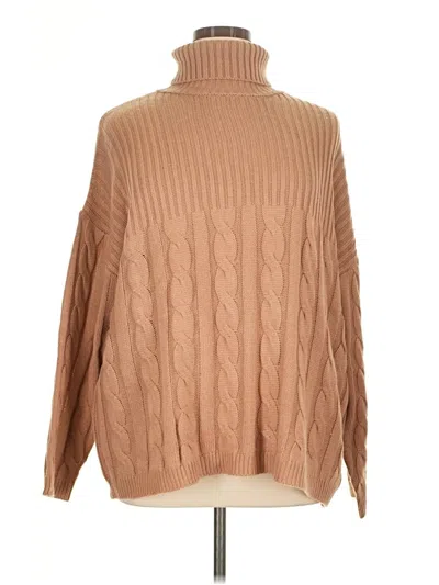 Pre-owned Assorted Brands Turtleneck Sweater In Brown