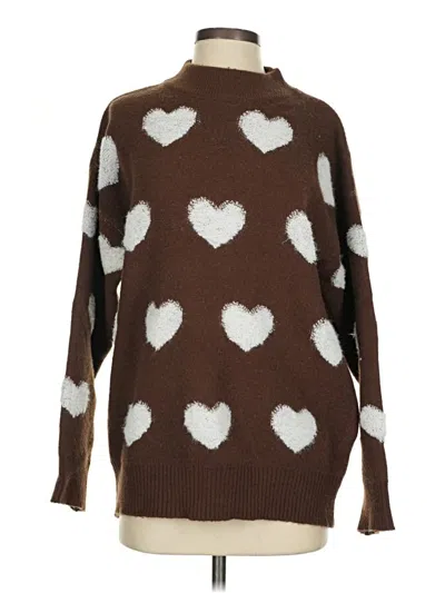 Pre-owned Assorted Brands Turtleneck Sweater In Brown