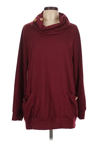Pre-owned Assorted Brands Turtleneck Sweater In Burgundy