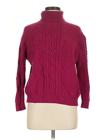 Pre-owned Assorted Brands Turtleneck Sweater In Burgundy