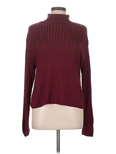 Pre-owned Assorted Brands Turtleneck Sweater In Burgundy