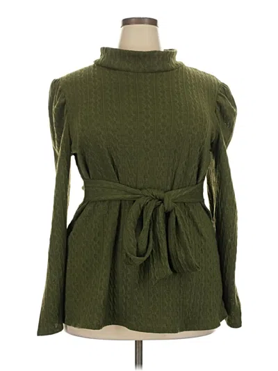 Pre-owned Assorted Brands Turtleneck Sweater In Green