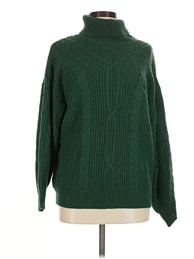 Pre-owned Assorted Brands Turtleneck Sweater In Green