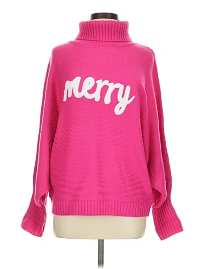 Pre-owned Assorted Brands Turtleneck Sweater In Pink