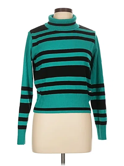 Pre-owned Assorted Brands Turtleneck Sweater In Teal