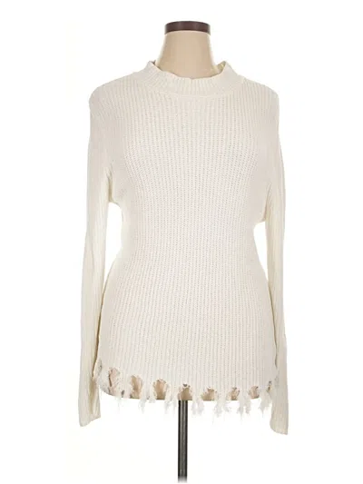 Pre-owned Assorted Brands Turtleneck Sweater In White