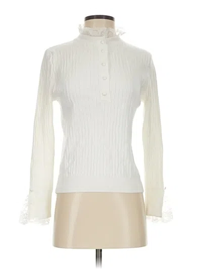 Pre-owned Assorted Brands Turtleneck Sweater In White