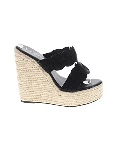 Pre-owned Assorted Brands Wedges In Black