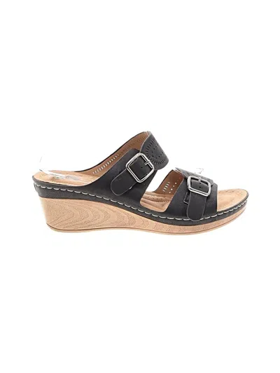Pre-owned Assorted Brands Wedges In Black