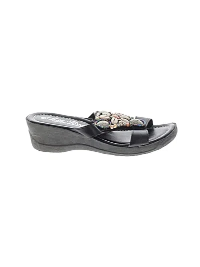 Pre-owned Assorted Brands Wedges In Black