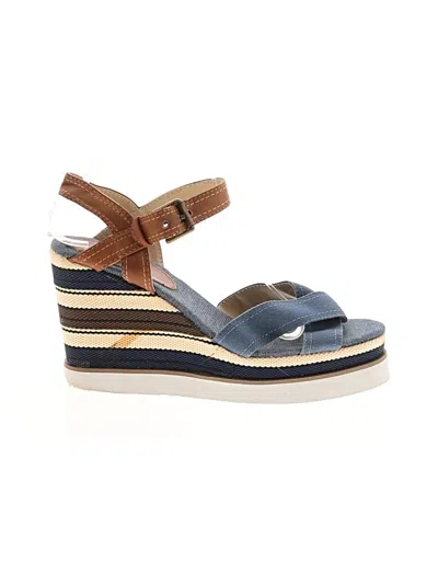Pre-owned Assorted Brands Wedges In Blue