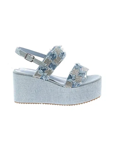 Pre-owned Assorted Brands Wedges In Blue