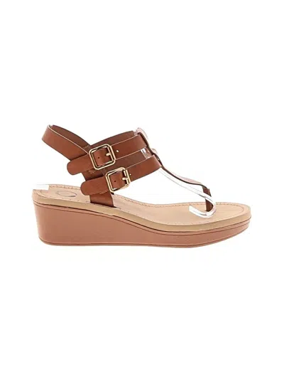 Pre-owned Assorted Brands Wedges In Brown