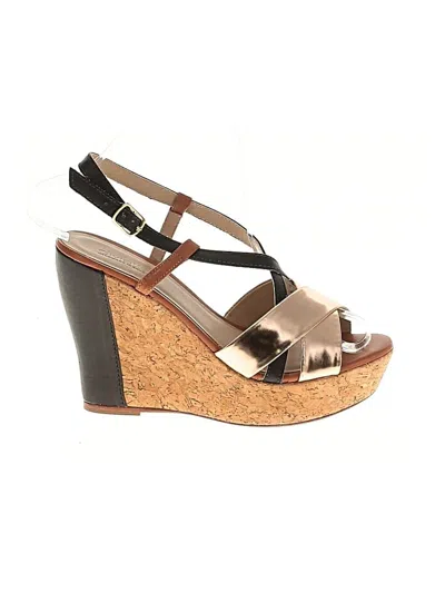 Pre-owned Assorted Brands Wedges In Brown