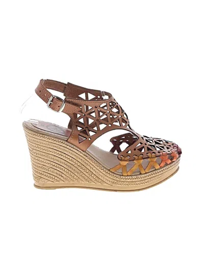 Pre-owned Assorted Brands Wedges In Brown