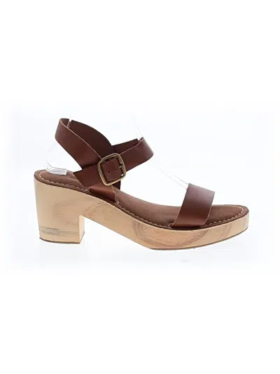 Pre-owned Assorted Brands Wedges In Brown